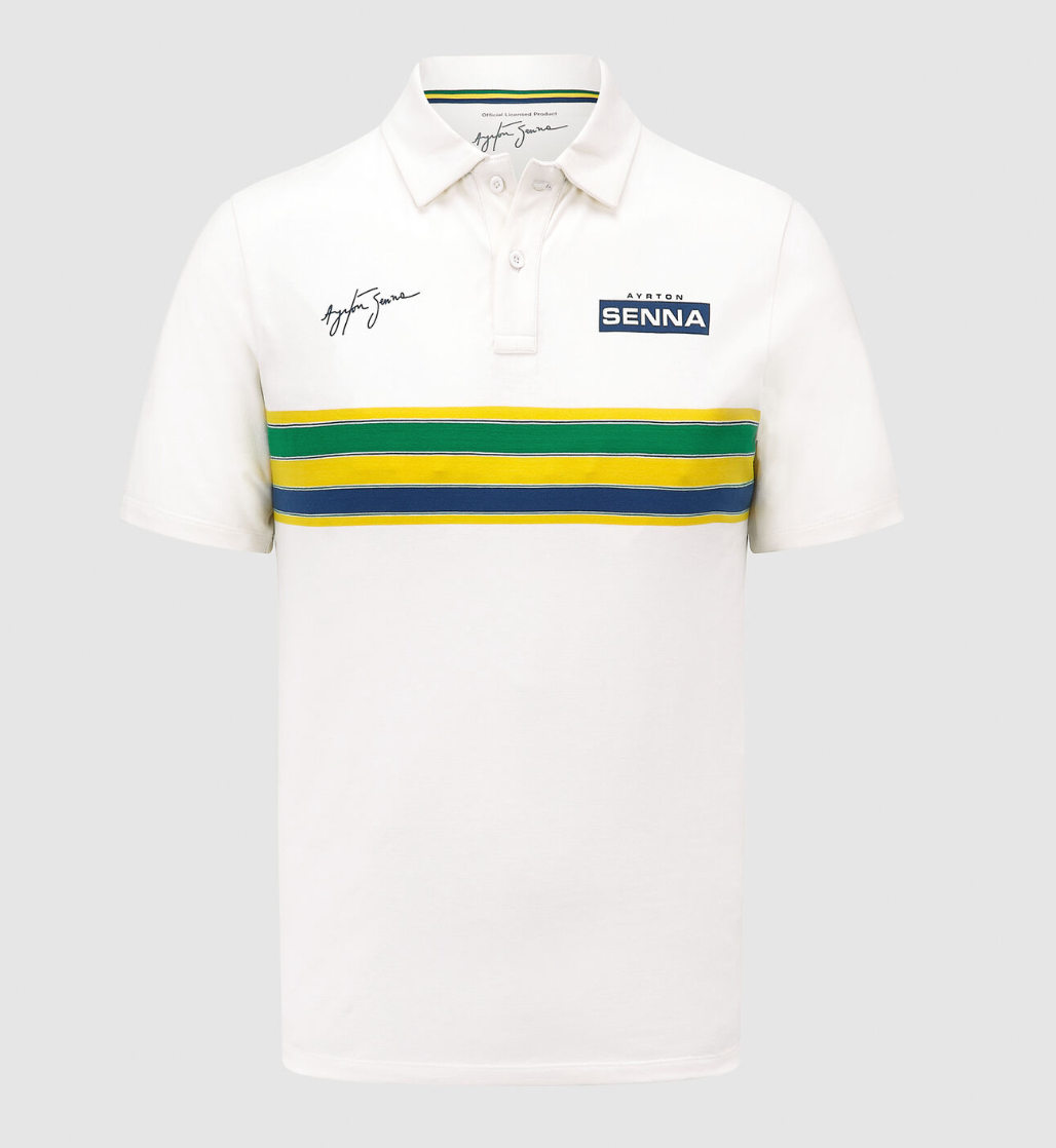 Ayrton Senna White Polo Shirt