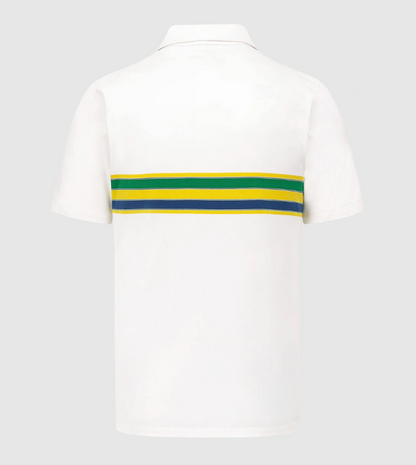 Ayrton Senna White Polo Shirt