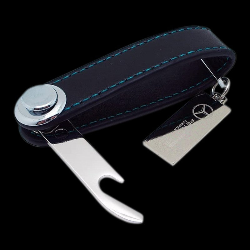 Mercedes F1 Leather Keychain